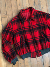 Load image into Gallery viewer, vintage 1950s red wool plaid Ricky cropped jacket