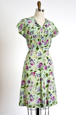 vintage 1930s floral rayon dress
