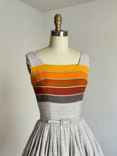 Load image into Gallery viewer, vintage 1960s linen sun dress set with shawl {xxs}