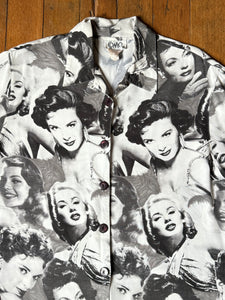 vintage 1990s old Hollywood starlet rayon shirt