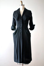 Load image into Gallery viewer, vintage 1940s Ceil Chapman black silk dress