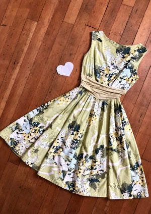 vintage 1950s Alex Coleman botanical novelty dress