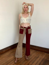 Load image into Gallery viewer, vintage 1960s 70s color block flared pants