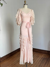 Load image into Gallery viewer, vintage 1930s pale pink silk evening gown {xs}