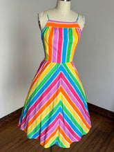 Load image into Gallery viewer, vintage 1970s rainbow sun dress {xs}