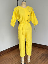 Load image into Gallery viewer, NOS vintage 1980s yellow jumpsuit {xs-m}