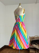 Load image into Gallery viewer, vintage 1970s rainbow sun dress {xs}