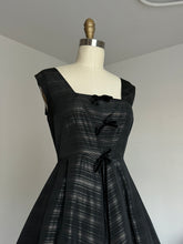 Load image into Gallery viewer, vintage 1950s black &amp; gold party dress {m}