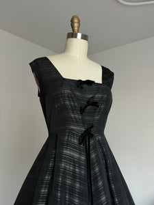 vintage 1950s black & gold party dress {m}