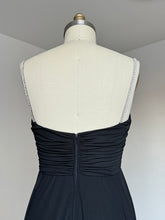 Load image into Gallery viewer, vintage 1970s black jersey dress {xs-m}