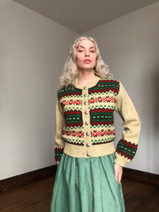 vintage 1950s knit cardigan sweater {m}