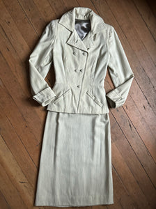 vintage 1940s cream wool suit {xxs}