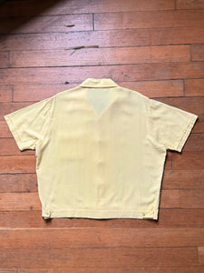 vintage 1950s 60s yellow shirt jac - loop collar
