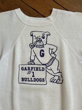 Load image into Gallery viewer, vintage 1970s cut off crewneck sweatshirt with bulldog graphic