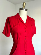 Load image into Gallery viewer, vintage 1950s red front zip dress {m}