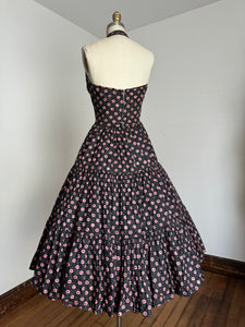 vintage 1950s floral halter dress {s}