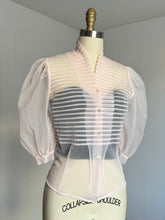 Load image into Gallery viewer, vintage 1950s sheer pink blouse {xs/s}