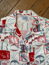 Load image into Gallery viewer, vintage 1950s alphabet shirt {xs}