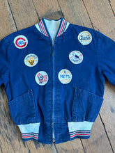 Load image into Gallery viewer, KIDS vintage 1950s baseball teams patch jacket