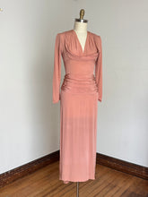 Load image into Gallery viewer, vintage 1940s pale peach rayon gown {s/m}