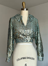 Load image into Gallery viewer, vintage 1960s sequin crop top {s}