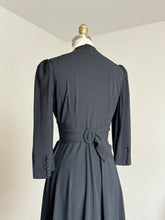 Load image into Gallery viewer, vintage 1930s black rayon dress {s}