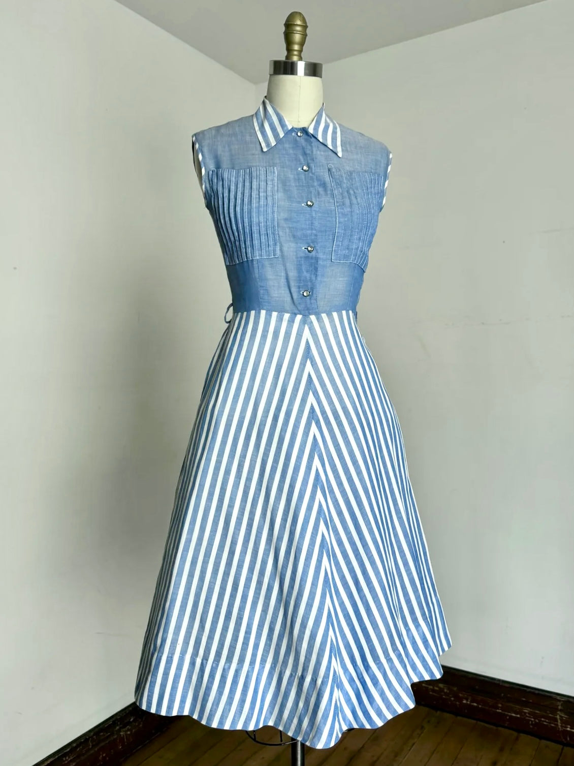 1950s shirt dress vintage 1950s striped dress {xs} – Trunk of Dresses
