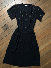 Load image into Gallery viewer, vintage 1940s beaded bows dress {s}