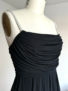 vintage 1970s black jersey dress {xs-m}