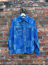 Load image into Gallery viewer, vintage 1970s denim patchwork shirt