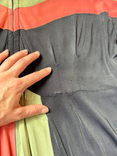 Load image into Gallery viewer, vintage 1940s rayon jersey color block dressing gown {1X}