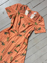 Load image into Gallery viewer, vintage 1970s hikers hiking print dress {xs}