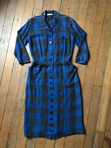 vintage 1940s plaid dress {s}