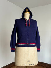 Load image into Gallery viewer, vintage 1960s hooded knit zip up sweater {m-2X}