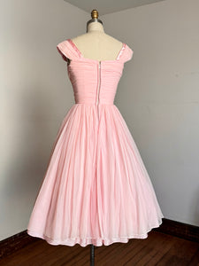 vintage 1950s pink prom dress {xs}