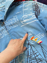 Load image into Gallery viewer, vintage 1960s nautical sail boat jacket with hood {XL}