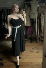 Load image into Gallery viewer, vintage 1970s black jersey dress {xs-m}