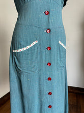 Load image into Gallery viewer, vintage 1940s flecked dress {L}