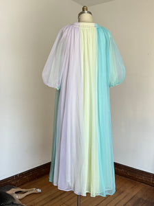 vintage 1960s colorful peignoir lingerie set {L}