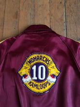Load image into Gallery viewer, vintage 1940s two tone Hockey letterman satin jacket