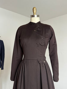 vintage 1940s brown wool princess coat {s}