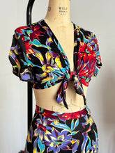 Load image into Gallery viewer, vintage 1940s floral rayon jersey pant play set {s/m}