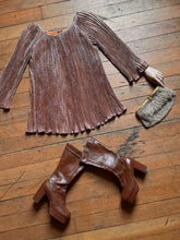 Load image into Gallery viewer, vintage 1960s metallic mini tunic {xs/s}