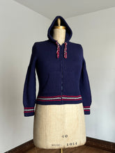 Load image into Gallery viewer, vintage 1960s hooded knit zip up sweater {m-2X}