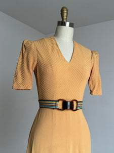 vintage 1930s mustard rayon dress {xs}