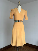 Load image into Gallery viewer, vintage 1930s mustard rayon dress {xs}