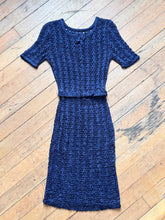 Load image into Gallery viewer, vintage 1940s ribbon knit dress {xs-m}