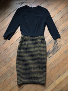 vintage 1960s houndstooth wool dress {xs}