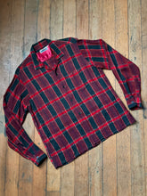 Load image into Gallery viewer, vintage 1950s plaid long sleeve shirt