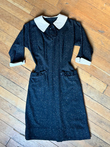 vintage 1950s flecked wool dress {s}